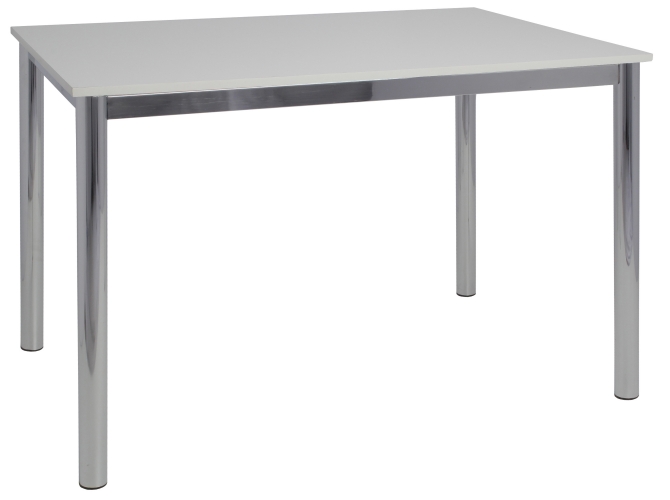 MESA MODULAR CROMADA 110X70_73 - Tampo MDF Branco MESA MODULAR CROMADA 110X70_73 - Tampo MDF Branco